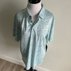 PGA Tour Green Polo Shirt with Textured Fabric